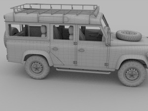 land rover defender 110 station wagon w interior Modello 3D