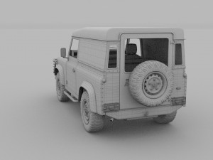 land rover defender 90 hard top w interior 3D मॉडल