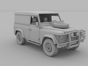 land rover defender 90 hard top w interior 3D मॉडल