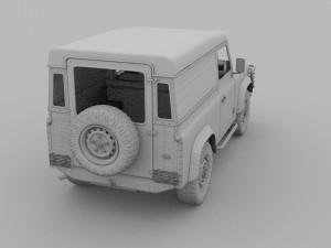 land rover defender 90 hard top w interior 3D मॉडल