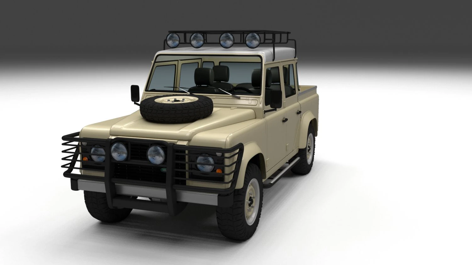 land rover defender 110 double cab pick up w inter 3D Model .c4d .max .obj .3ds .fbx .stl .blend 