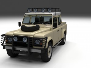 land rover defender 110 double cab pick up w inter 3D Model