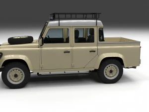 land rover defender 110 double cab pick up w inter 3D Model