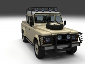 land rover defender 110 double cab pick up w inter 3D 모델