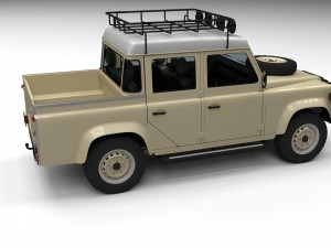land rover defender 110 double cab pick up w inter 3D 모델