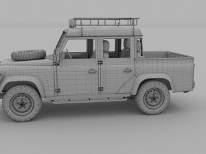 land rover defender 110 double cab pick up w inter 3D 모델