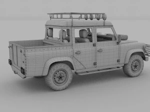 land rover defender 110 double cab pick up w inter 3D Model