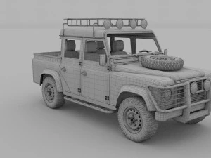 land rover defender 110 double cab pick up w inter 3D Model