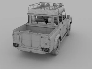 land rover defender 110 double cab pick up w inter 3D Model
