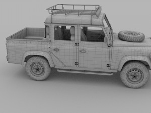 land rover defender 110 double cab pick up w inter 3D 모델