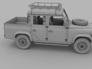land rover defender 110 double cab pick up w inter 3D Model