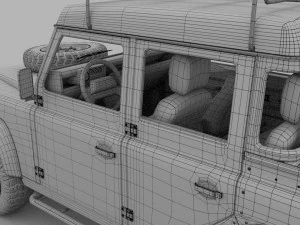 land rover defender 110 double cab pick up w inter 3D Model