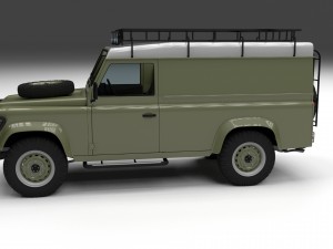 land rover defender 110 hard top w interior Model 3D