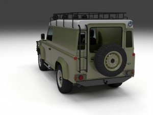 land rover defender 110 hard top w interior Model 3D