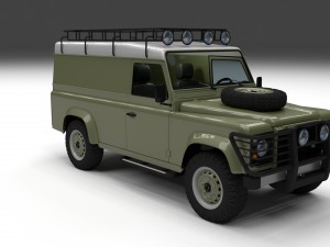 land rover defender 110 hard top w interior Model 3D