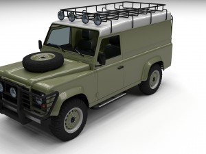 land rover defender 110 hard top w interior Model 3D