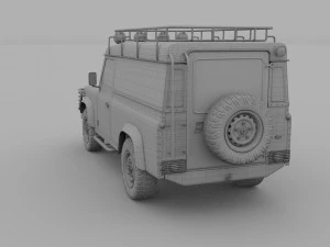 land rover defender 110 hard top w interior 3D Model