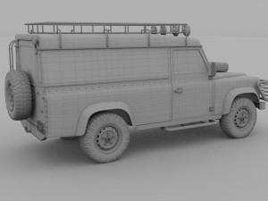 land rover defender 110 hard top w interior Model 3D