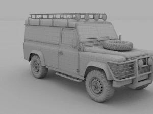 land rover defender 110 hard top w interior 3D Model