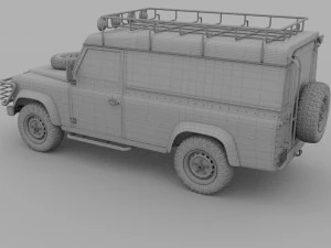 land rover defender 110 hard top w interior 3D Model