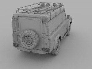 land rover defender 110 hard top w interior Model 3D