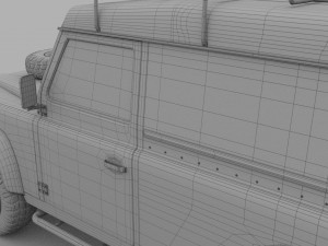 land rover defender 110 hard top w interior Model 3D