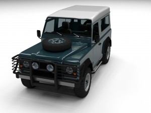 land rover defender 90 station wagon w interior 3D Model
