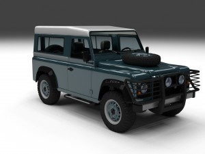 land rover defender 90 station wagon w interior Model 3D