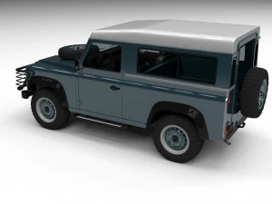 land rover defender 90 station wagon w interior 3D Model