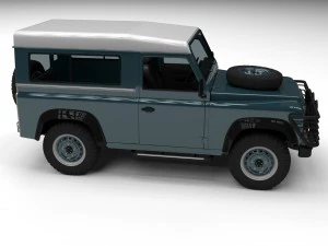 land rover defender 90 station wagon w interior 3D Model