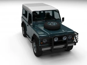 land rover defender 90 station wagon w interior 3D Model