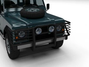 land rover defender 90 station wagon w interior 3D Model