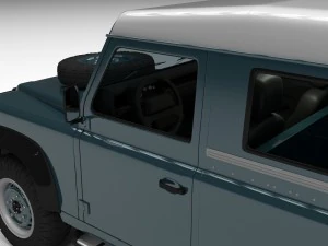 land rover defender 90 station wagon w interior 3D Model