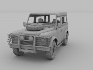 land rover defender 90 station wagon w interior Model 3D
