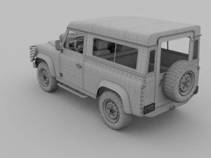 land rover defender 90 station wagon w interior 3D Model