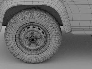 land rover defender 90 station wagon w interior 3D Model