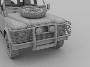 land rover defender 90 station wagon w interior 3D Model