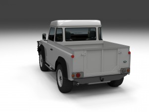 land rover defender 90 pick up w interior 3D मॉडल