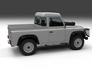 land rover defender 90 pick up w interior 3D मॉडल