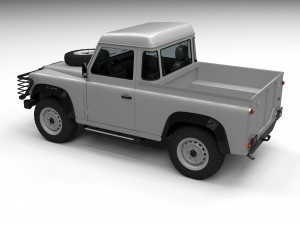 land rover defender 90 pick up w interior 3D मॉडल
