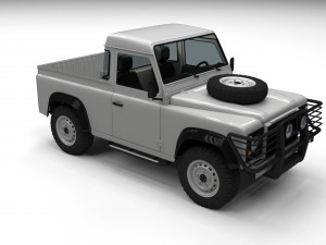 land rover defender 90 pick up w interior 3D मॉडल