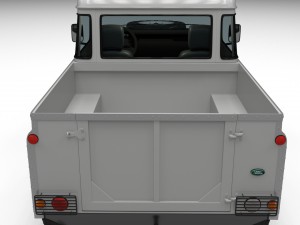 land rover defender 90 pick up w interior 3D मॉडल