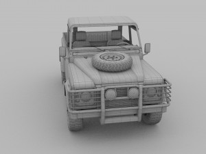 land rover defender 90 pick up w interior 3D मॉडल