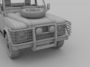land rover defender 90 pick up w interior 3D मॉडल