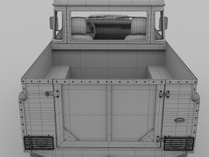land rover defender 90 pick up w interior 3D मॉडल