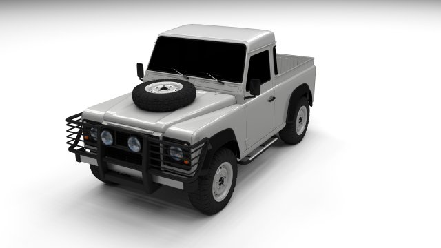land rover defender 90 pick up Model 3D .c4d .max .obj .3ds .fbx .stl .blend 