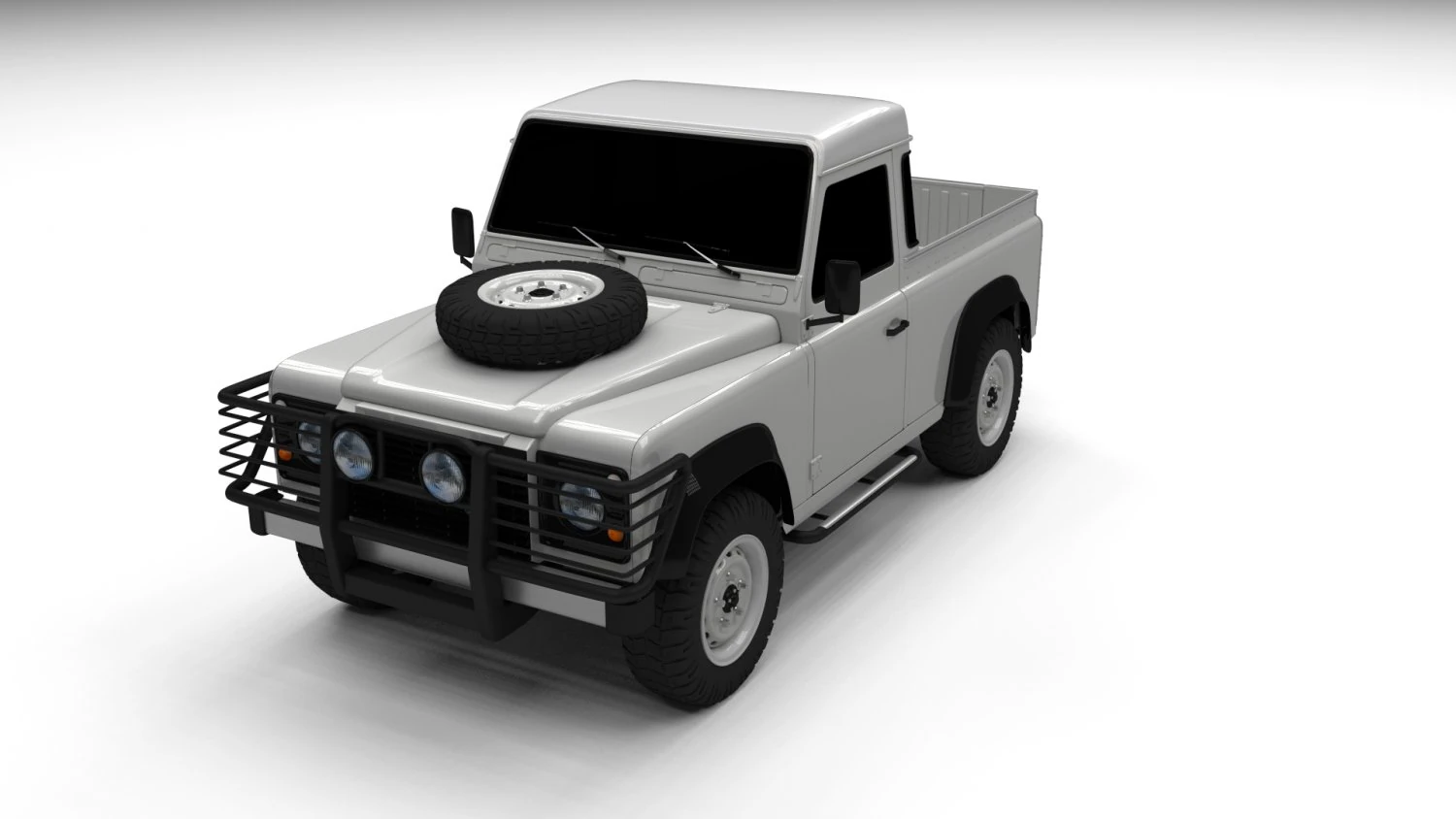land rover defender 90 pick up 3D Model .c4d .max .obj .3ds .fbx .stl .blend