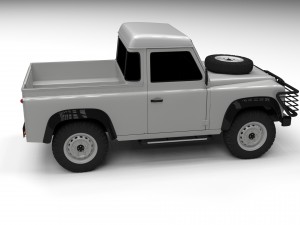land rover defender 90 pick up Model 3D