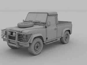 land rover defender 90 pick up 3D Model