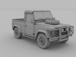 land rover defender 90 pick up Model 3D